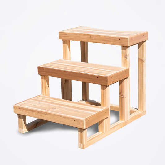 3 Tier Steps for Cold Plunge - Clear Red Cedar