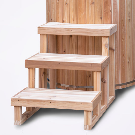 3 Tier Steps for Cold Plunge - Knotty Red Cedar