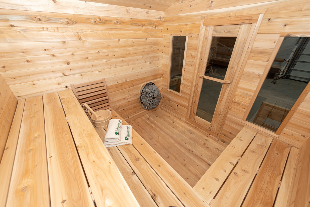 Georgian cottage sauna with porch