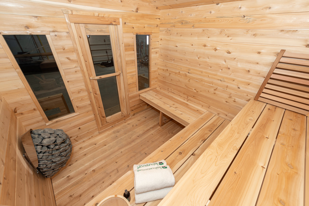 Georgian cottage sauna with porch