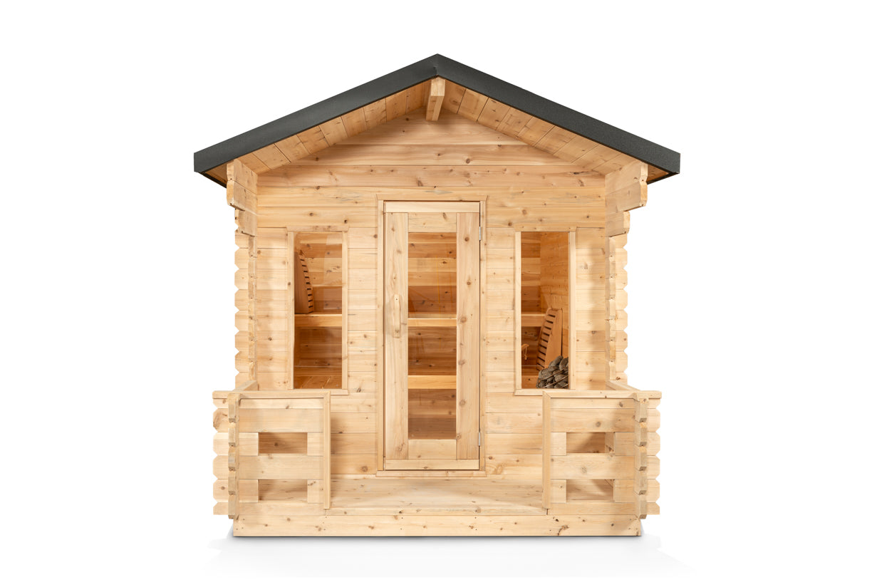 Georgian cottage sauna with porch
