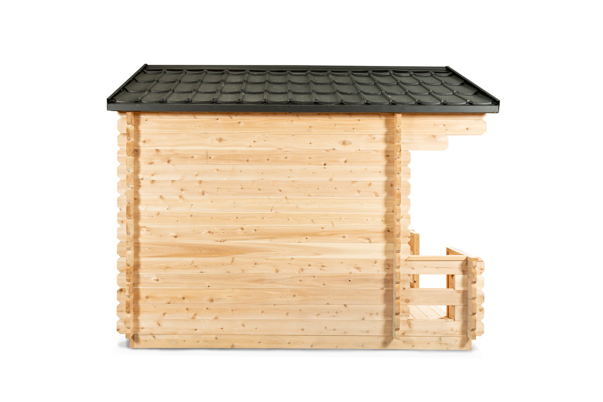 Georgian cottage sauna with porch