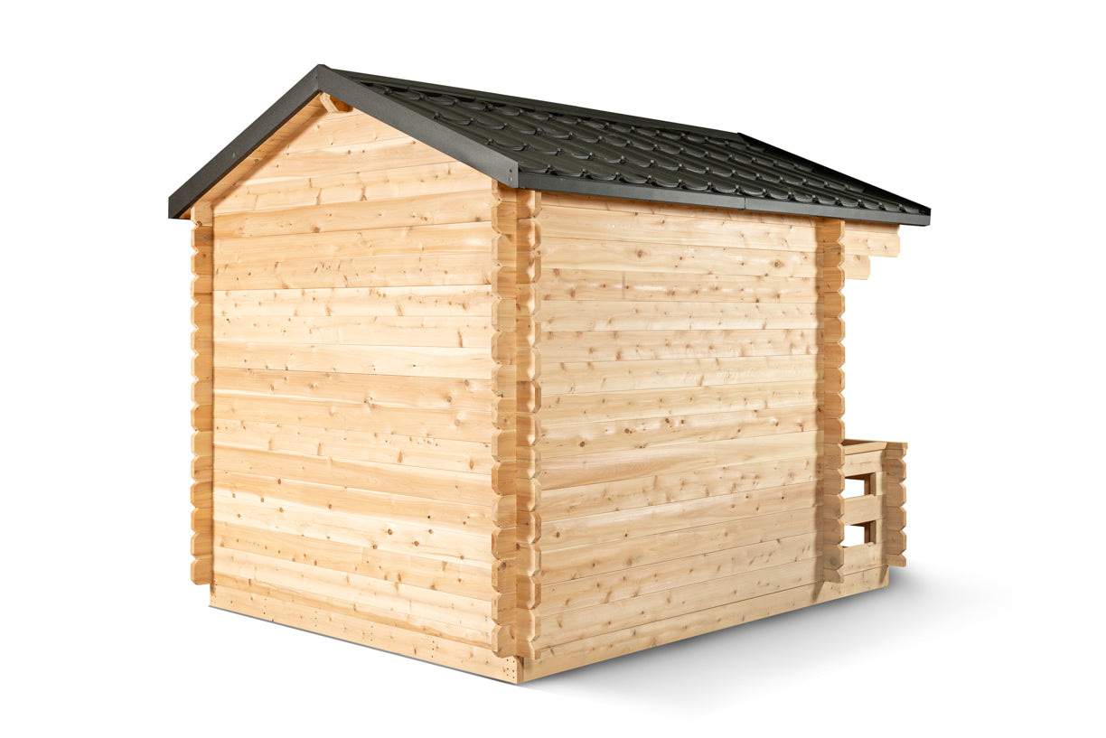 Georgian cottage sauna with porch