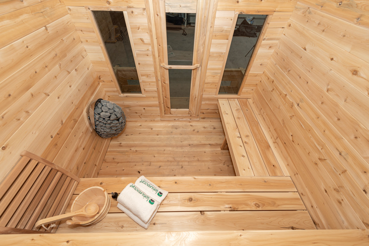 Georgian cottage sauna with porch