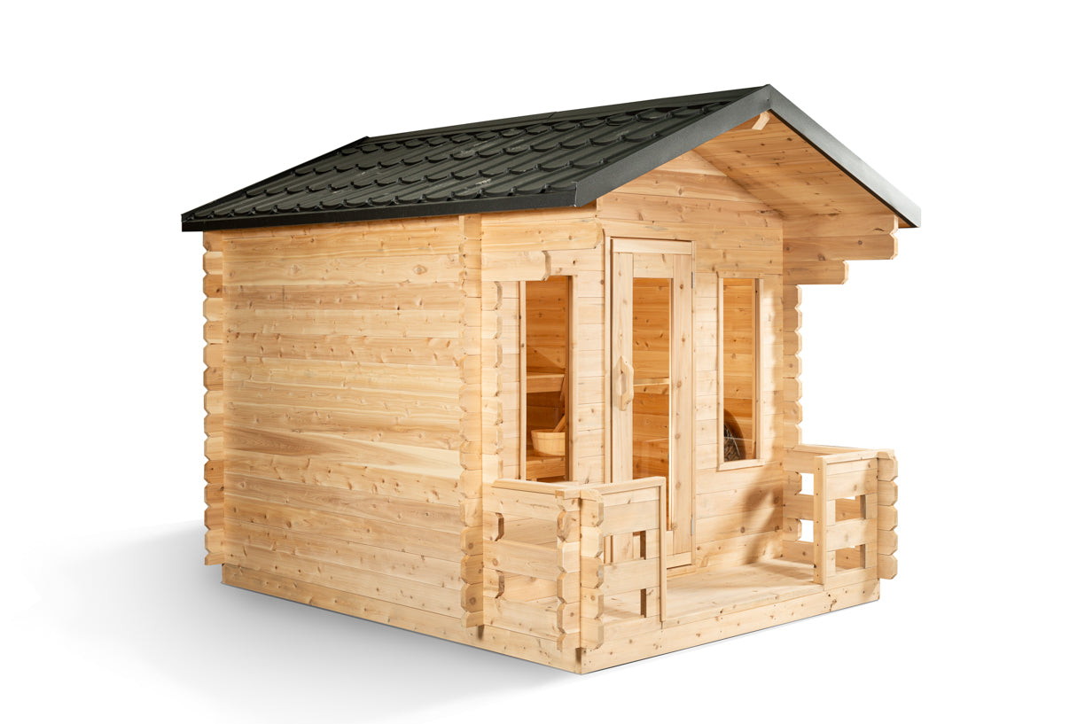 Georgian cottage sauna with porch