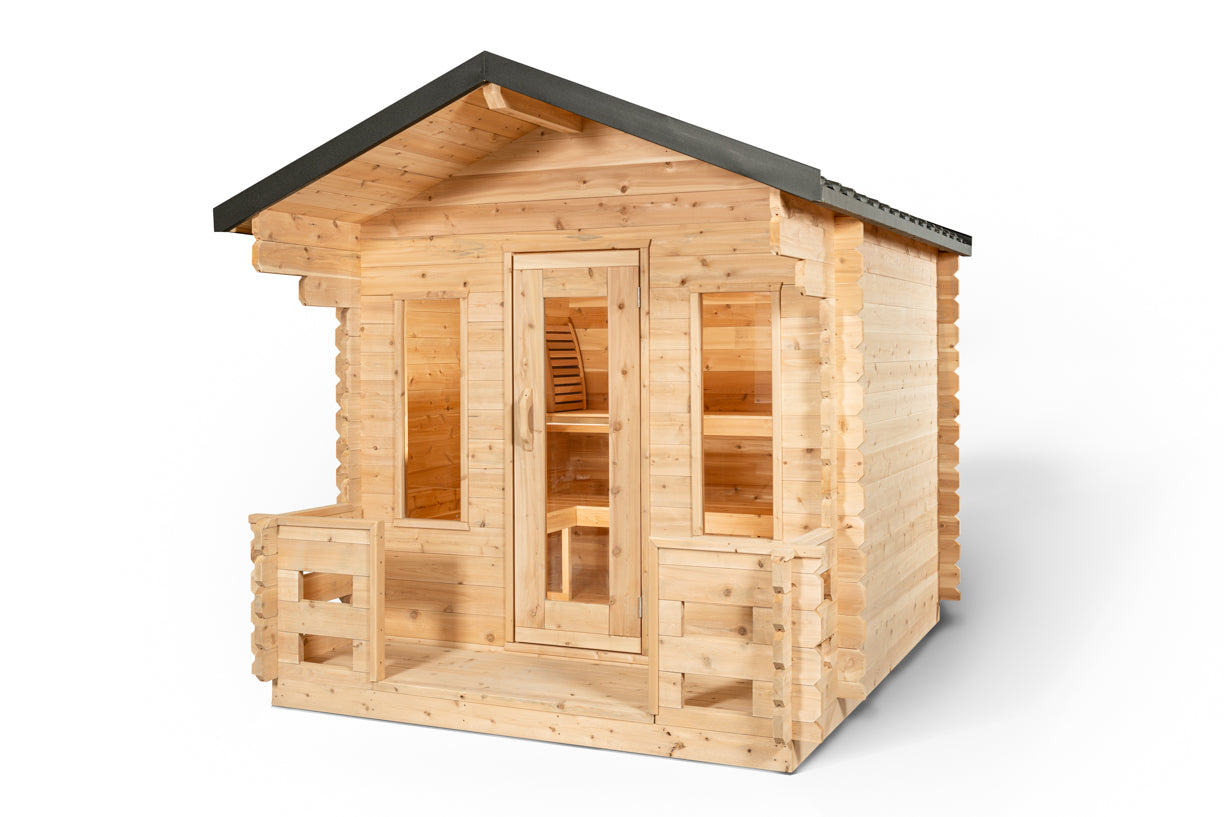 Georgian cottage sauna with porch