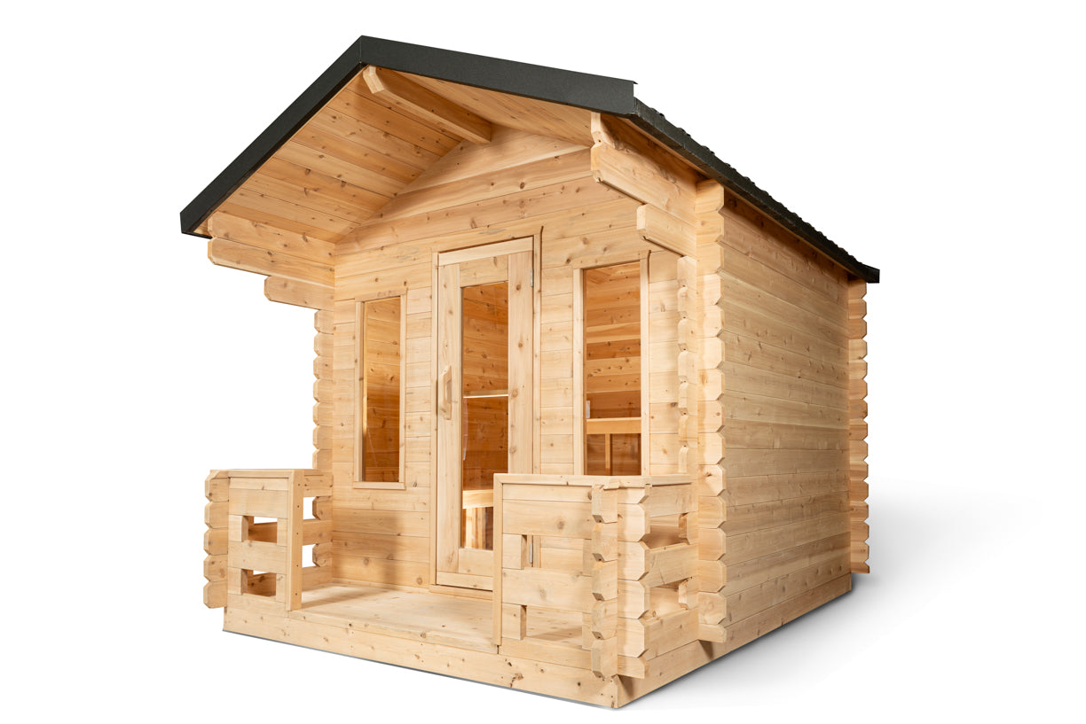Georgian cottage sauna with porch